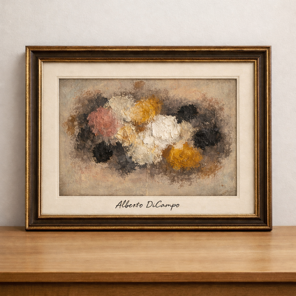 Abstract expressionism in a warm frame