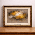 Abstract expressionism in golden tones