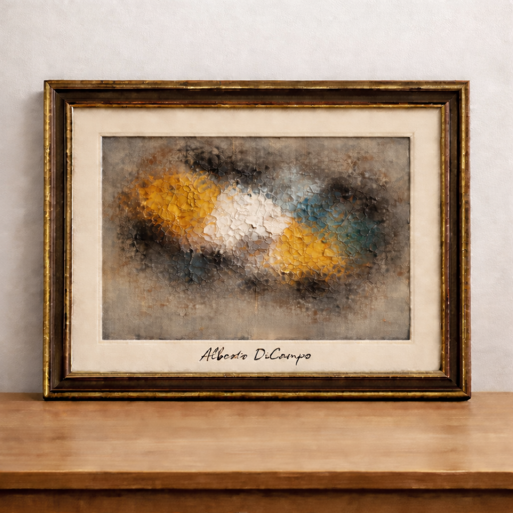 Abstract expressionism on textured canvas