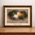 Abstract expressionist art display