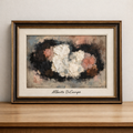 Abstract expressionist art on wooden surface