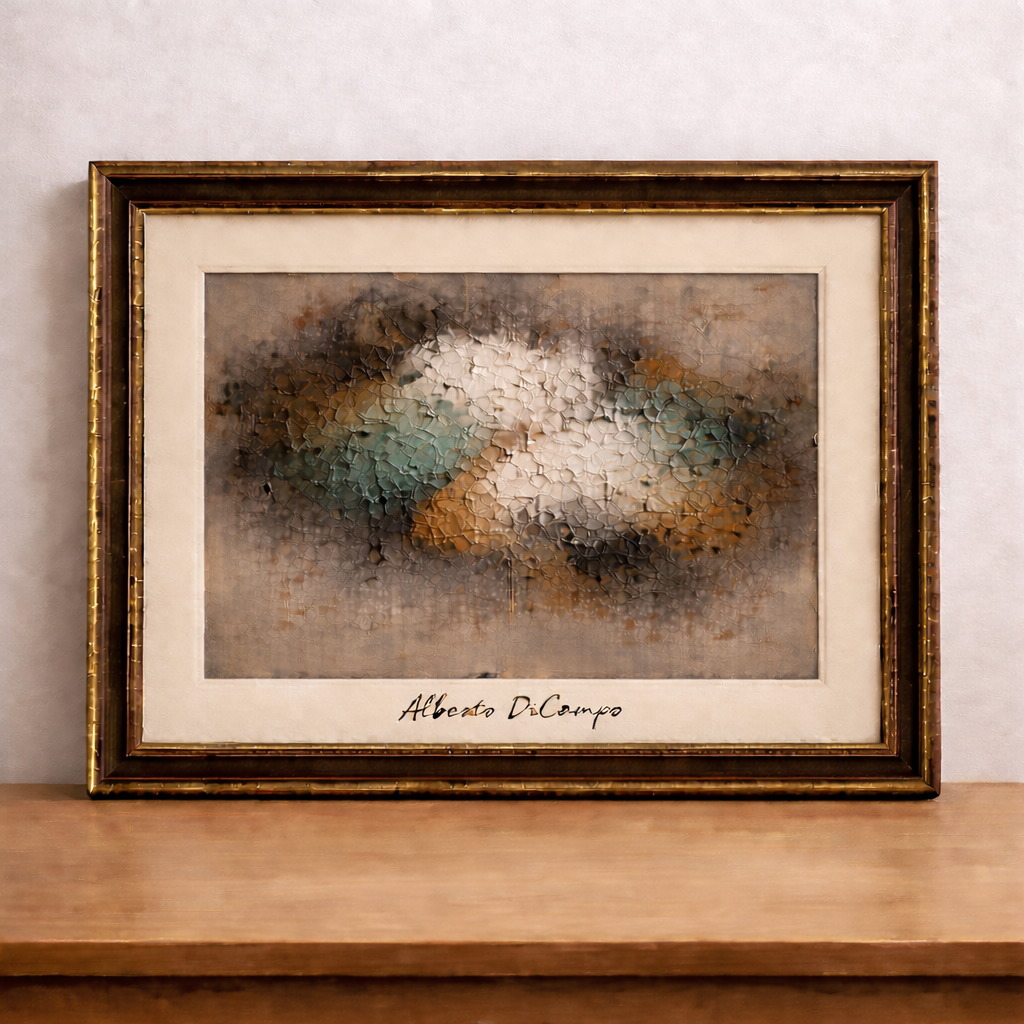 Abstract expressionist artwork on display