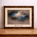 Abstract painting in gold frame