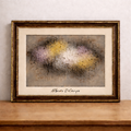 Abstract pastel painting in antique frame