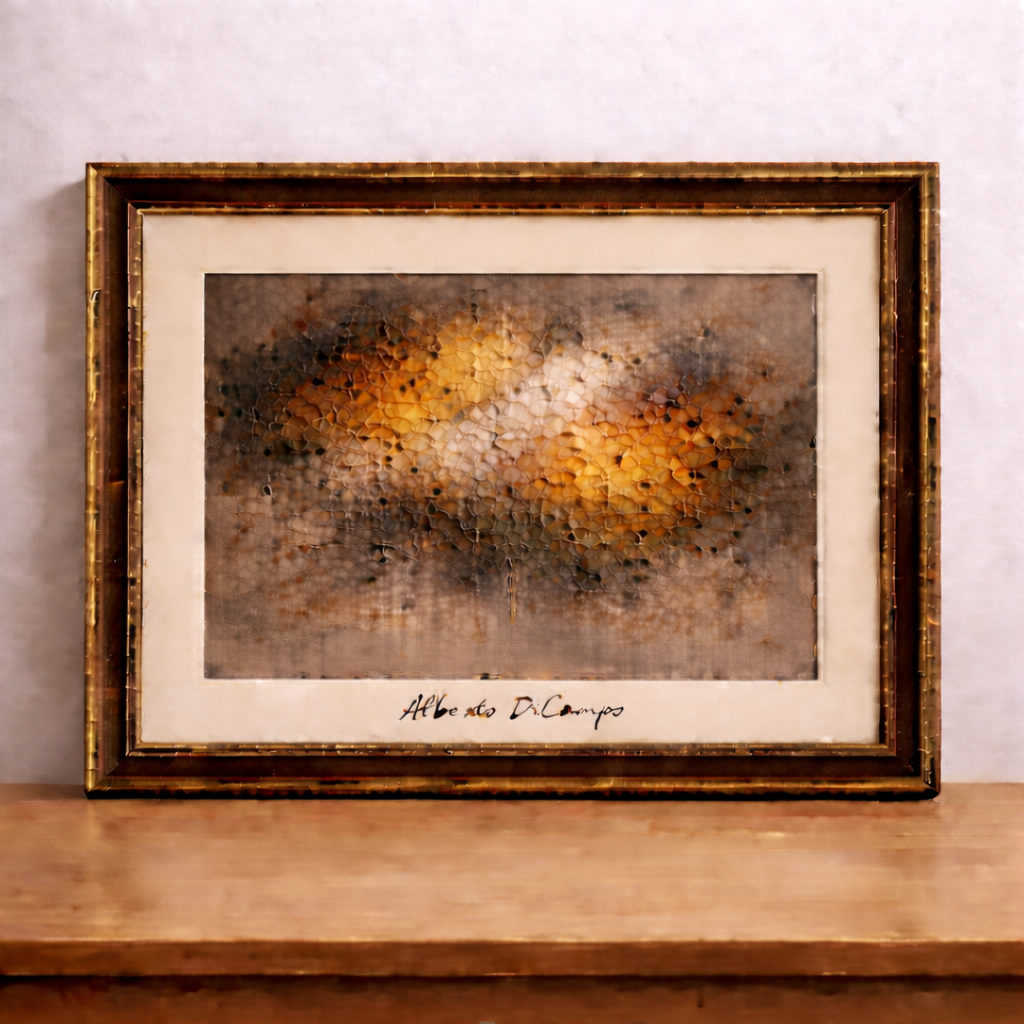 Abstract warmth on textured canvas