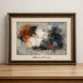 Peinture abstraite sur bureau en bois
