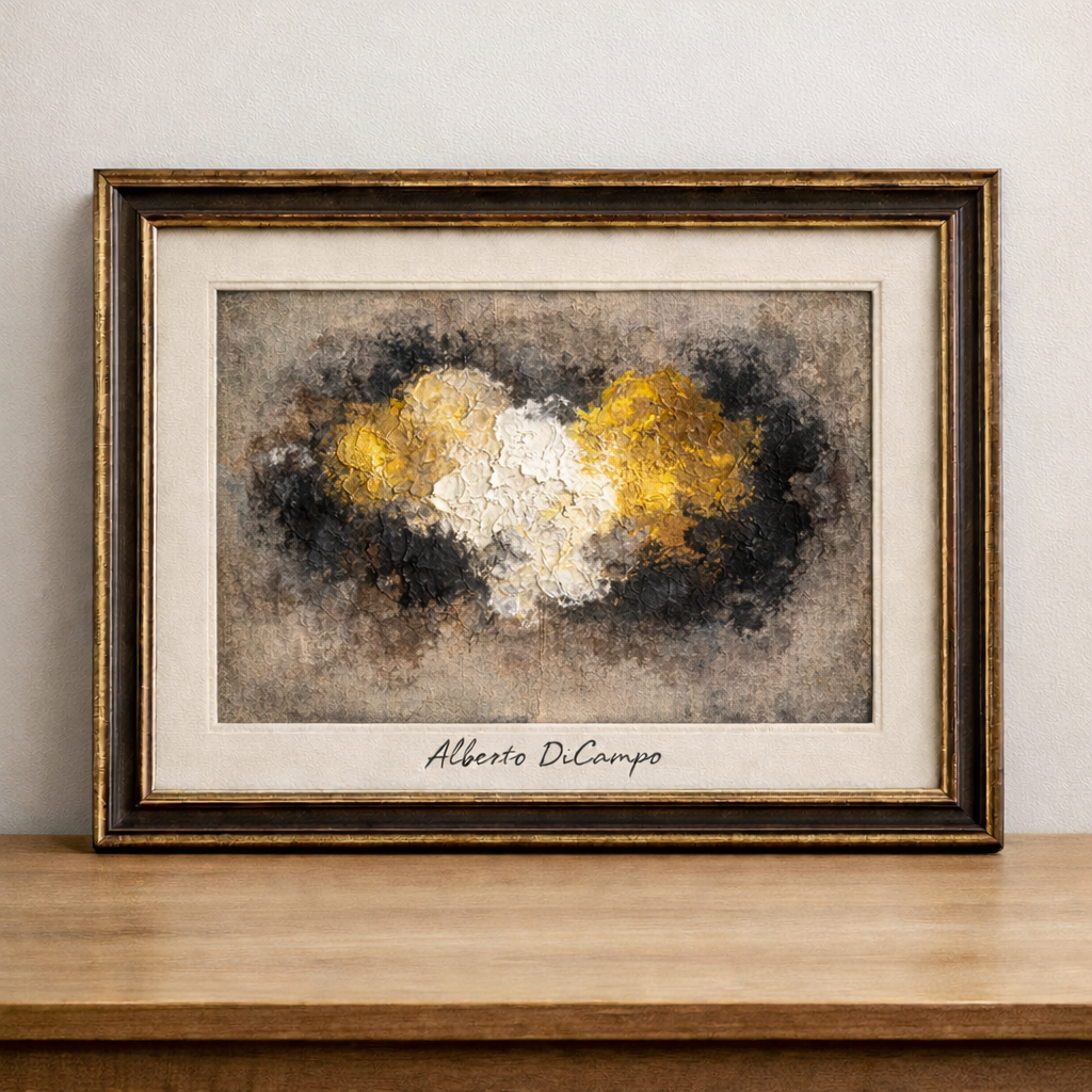 Peinture abstraite sur fond neutre